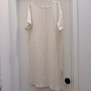 Aritzia Babaton Silk Ivory Midi Dress